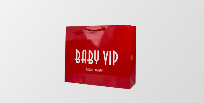 Realizzazione BABY VIP - buste in carta manuali standard con lacci