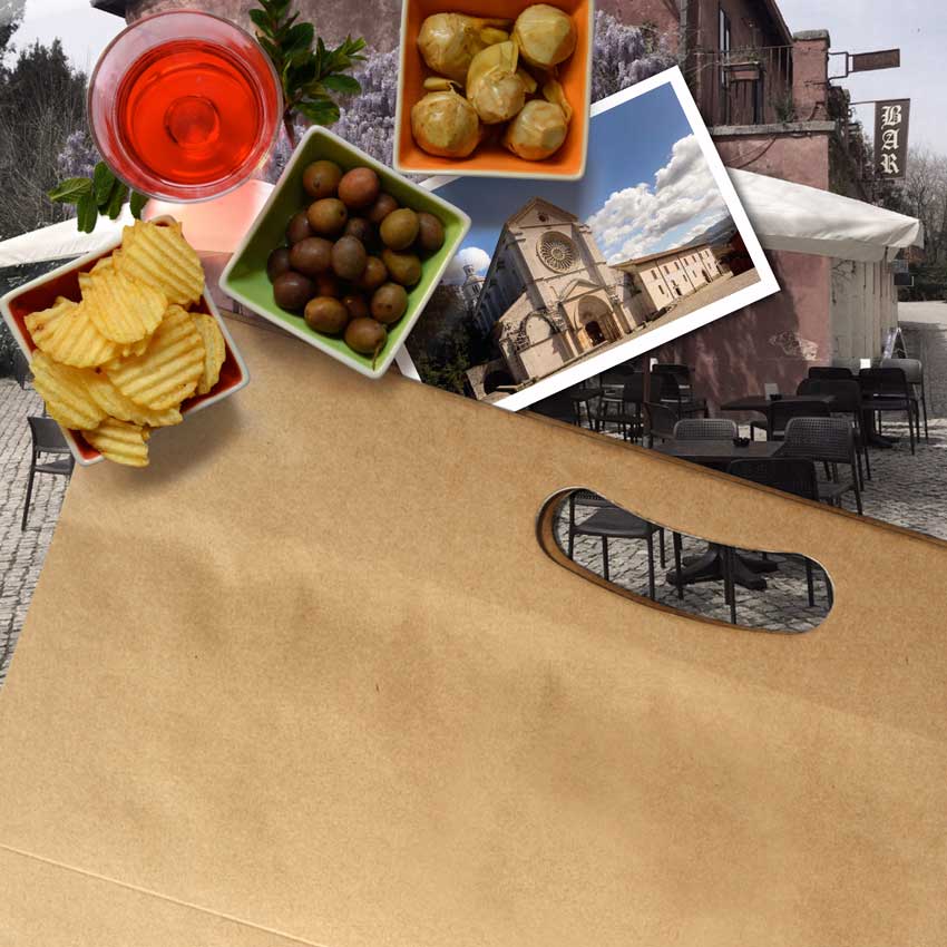 Manico fustellato - buste in carta manuali personalizzata