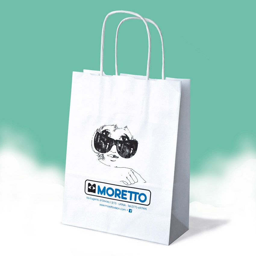 Realizzazione OTTICA MORETTO - buste in carta economiche manici in carta ritorta